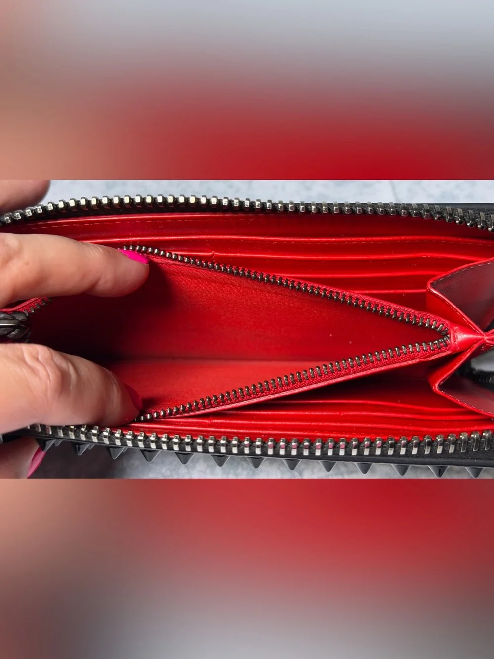 Christian Louboutin black studded Panettone Wallet